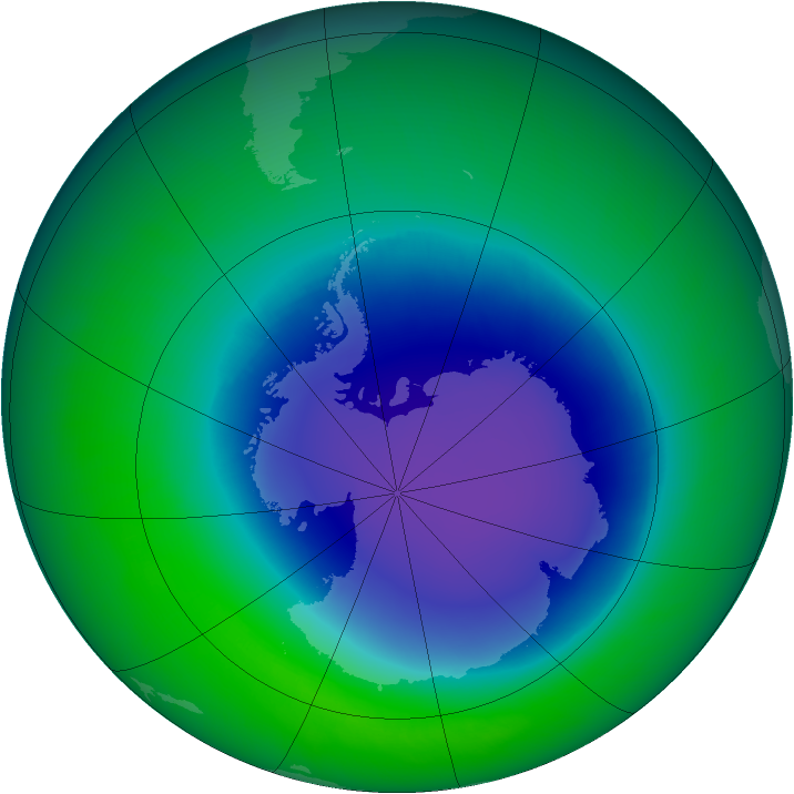 2010-October monthly mean Antarctic ozone